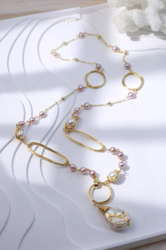 Wild Baroque Multi-Color Sweater Necklace