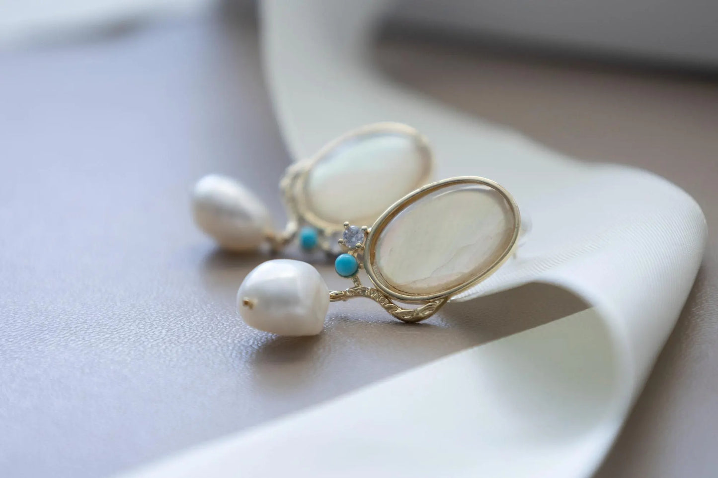 Baroque Pearl Dangle Earrings - Crafted with freshwater pearl
