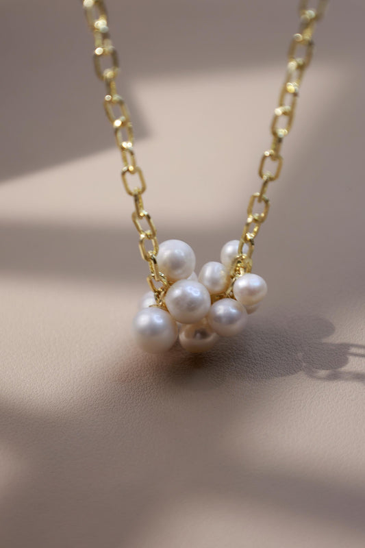 Vintage Pearl Cluster Statement Pendant