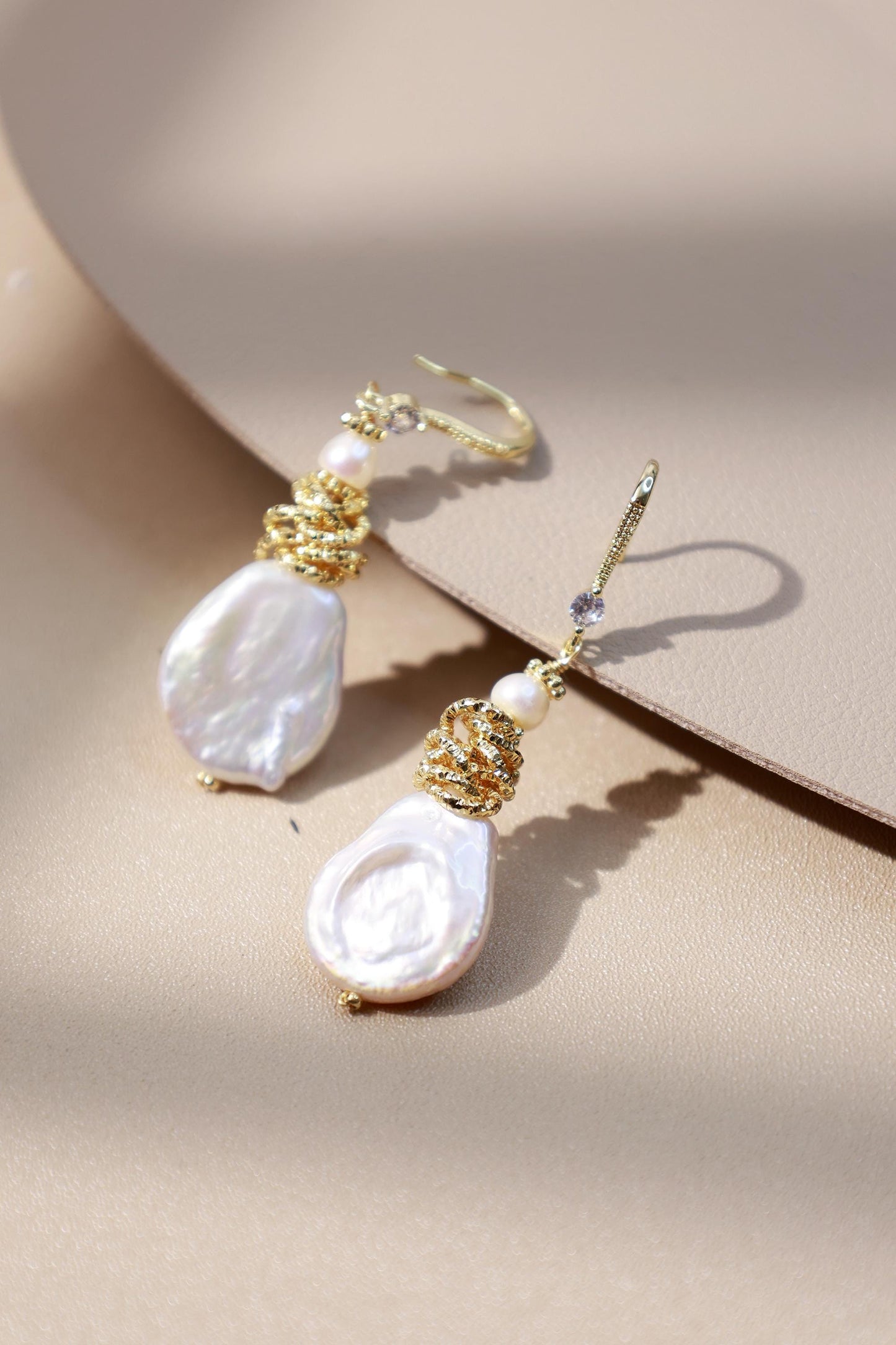 Baroque Teardrop Pearl Wire-Wrapped Dangles