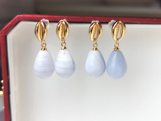 Blue Lace Agate Drop Earrings