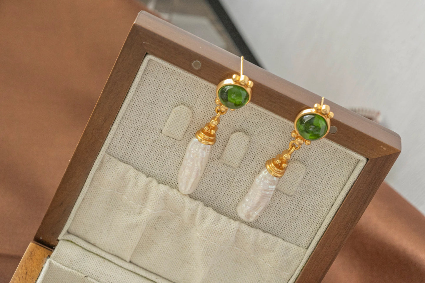 Handmade genuine baroque pearls earring/ Timeless Elegance - Crafted