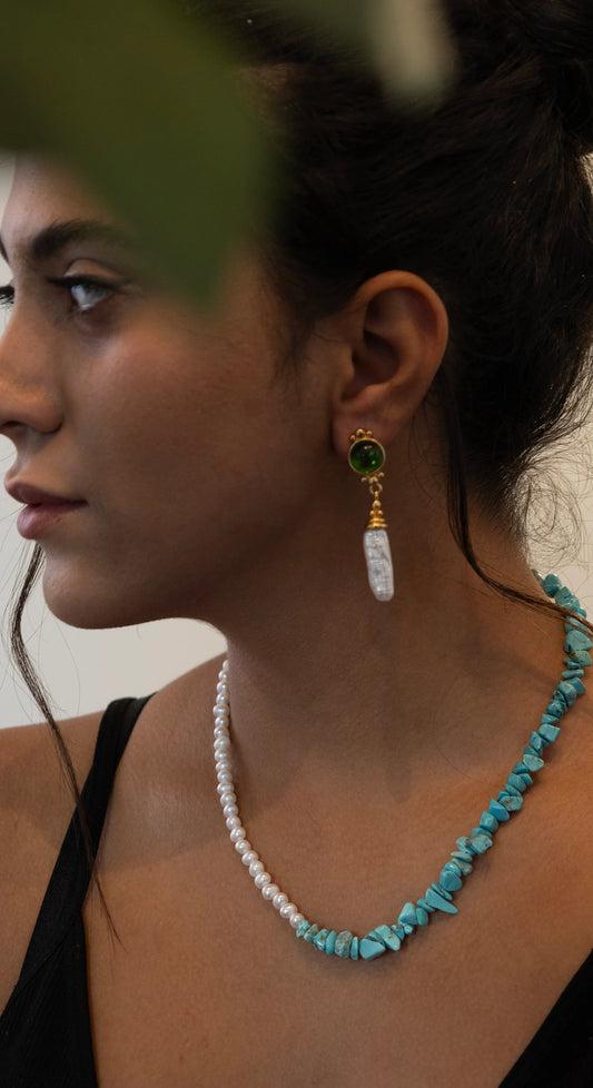 Handmade genuine baroque pearls earring/ Timeless Elegance - Crafted