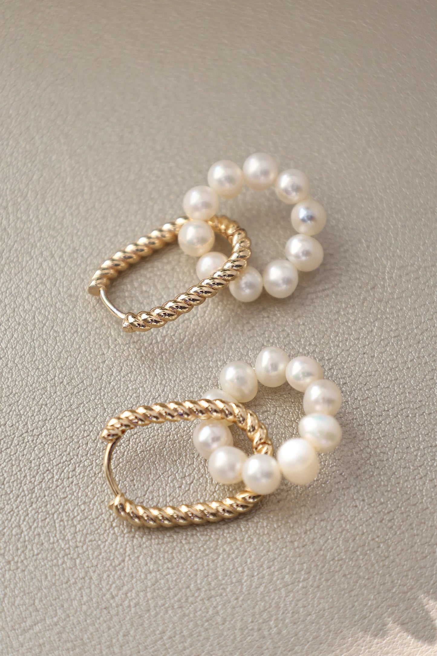 Freshwater Pearl Hoop Earrings - Crafted with freshwater pearl