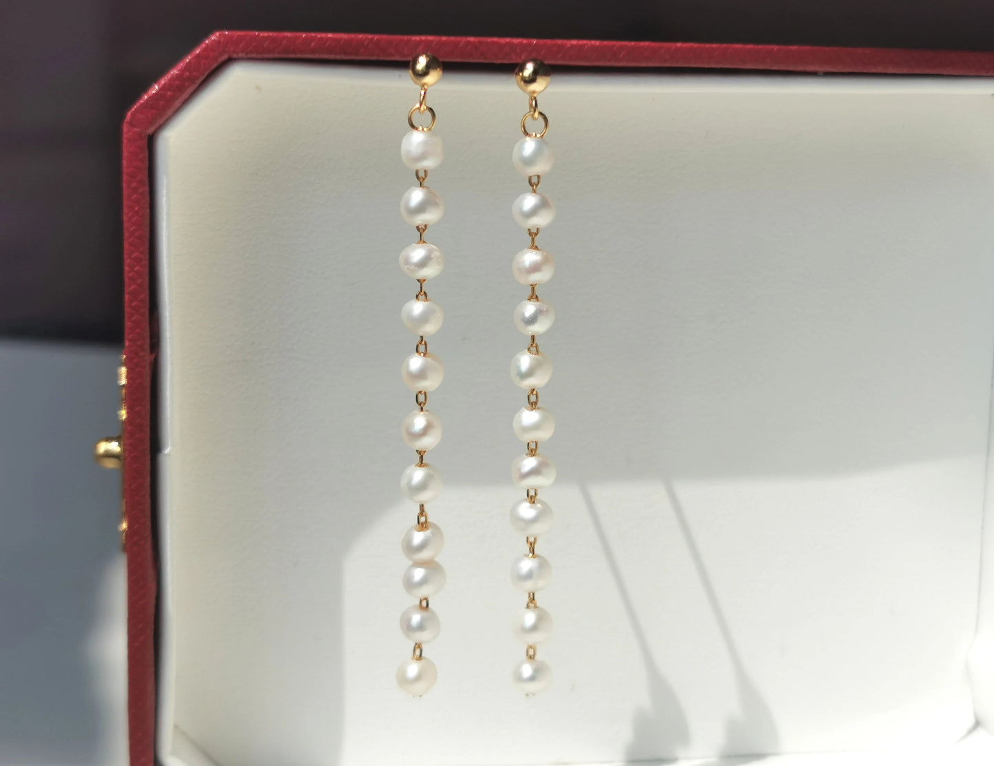 Handmade Freshwater Pearl Tassel Earrings - Crafted with Brass