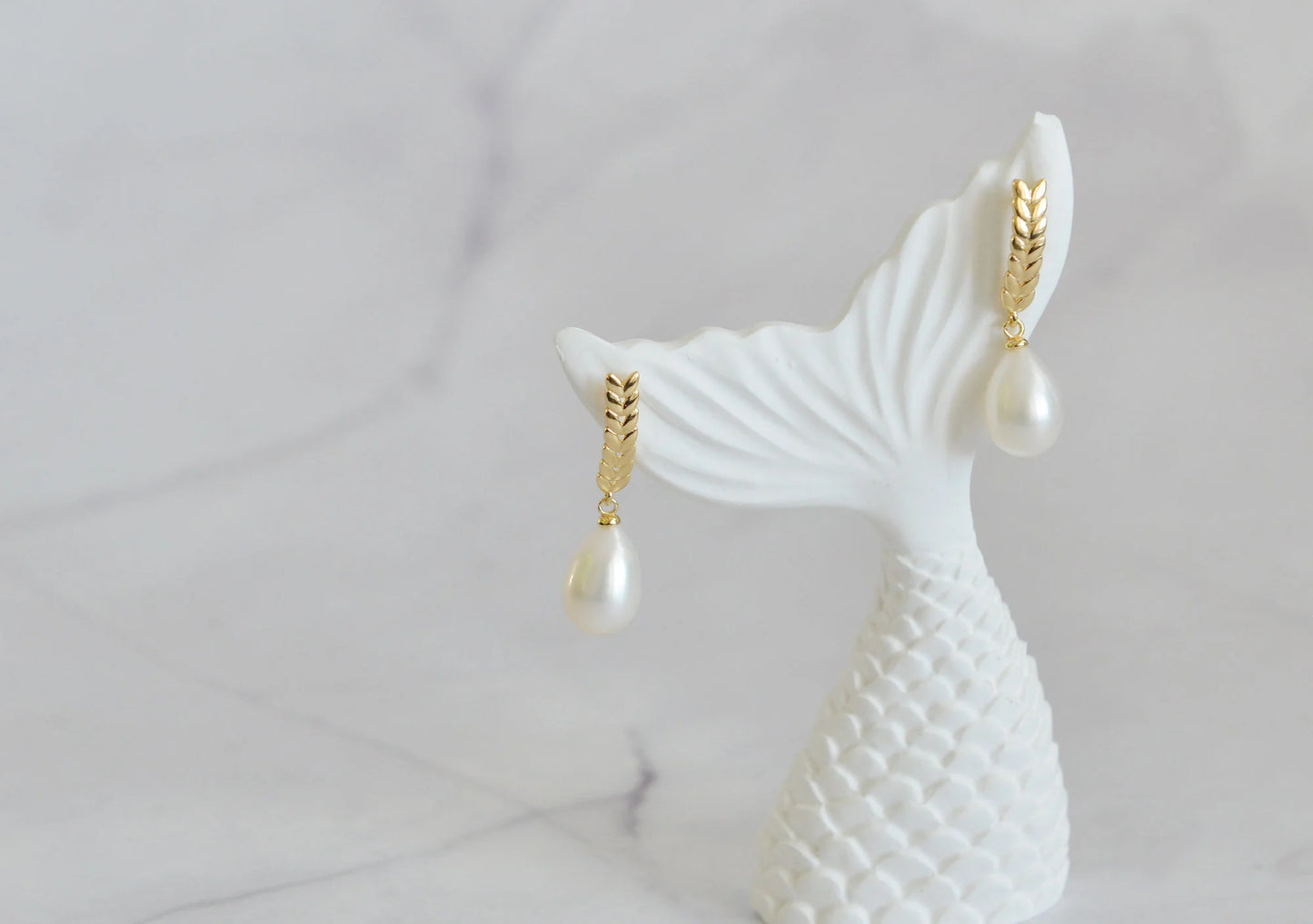 Handmade Teardrop Pearl Earrings - Crafted with Sterling Silver