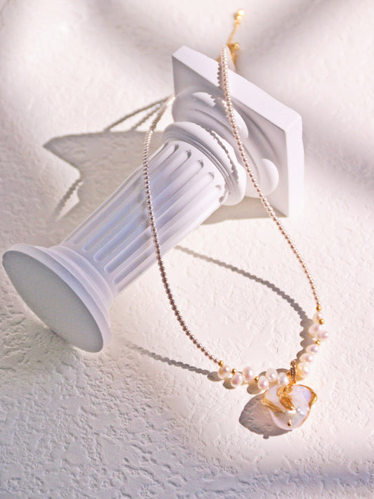 New Chinese Style Baroque Pearl Set – 2-in-1 Convertible Gold-Plated Choker