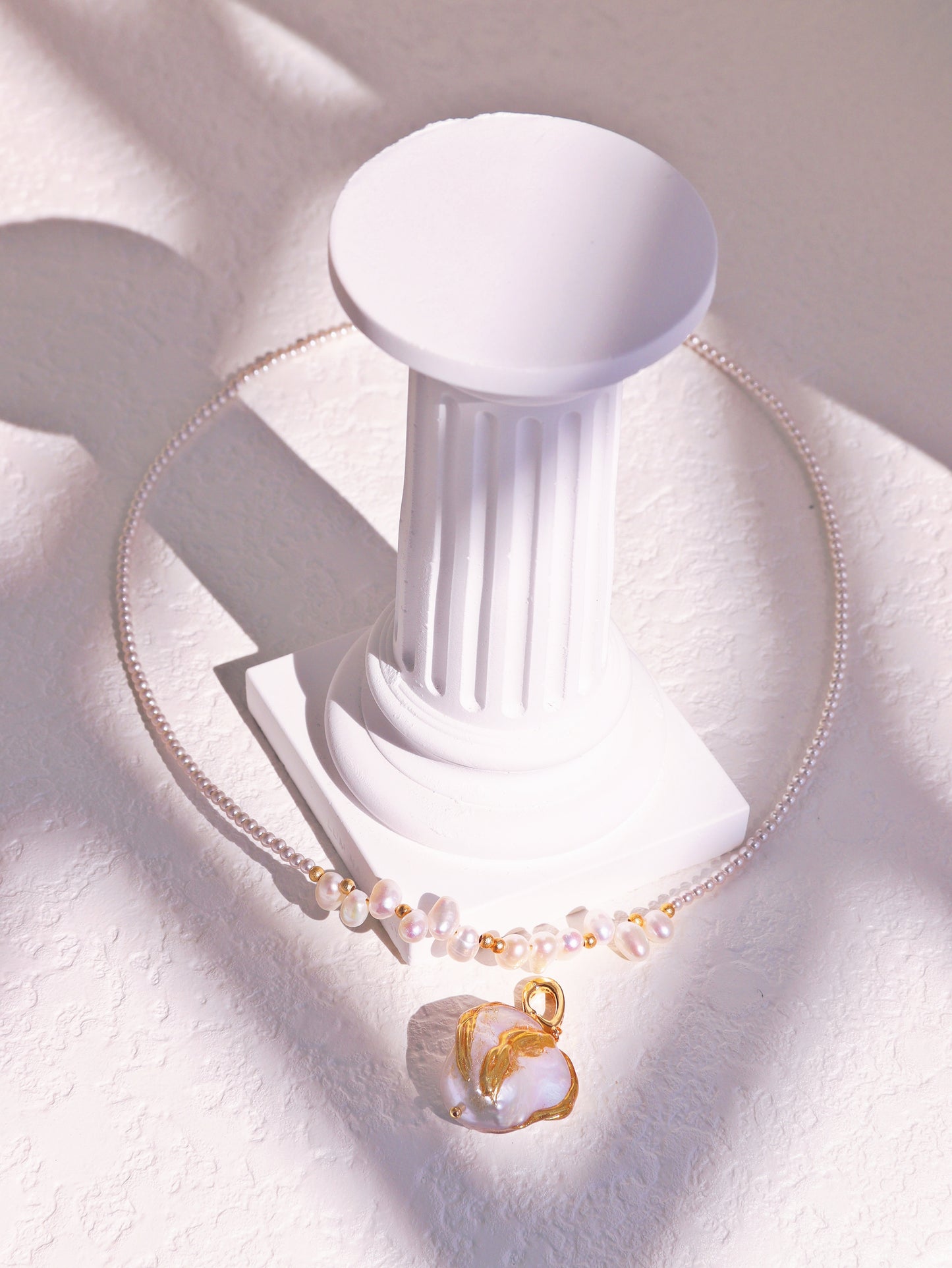 New Chinese Style Baroque Pearl Set – 2-in-1 Convertible Gold-Plated Choker