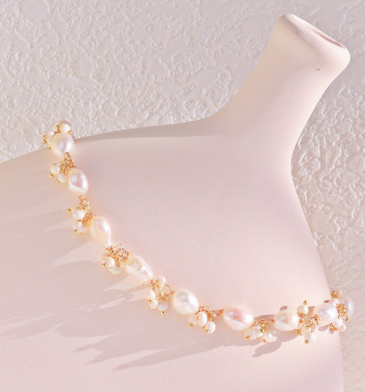 Baroque Pearl Cluster Vine Choker