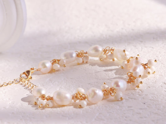 Baroque Pearl Cluster Vine Bracelet