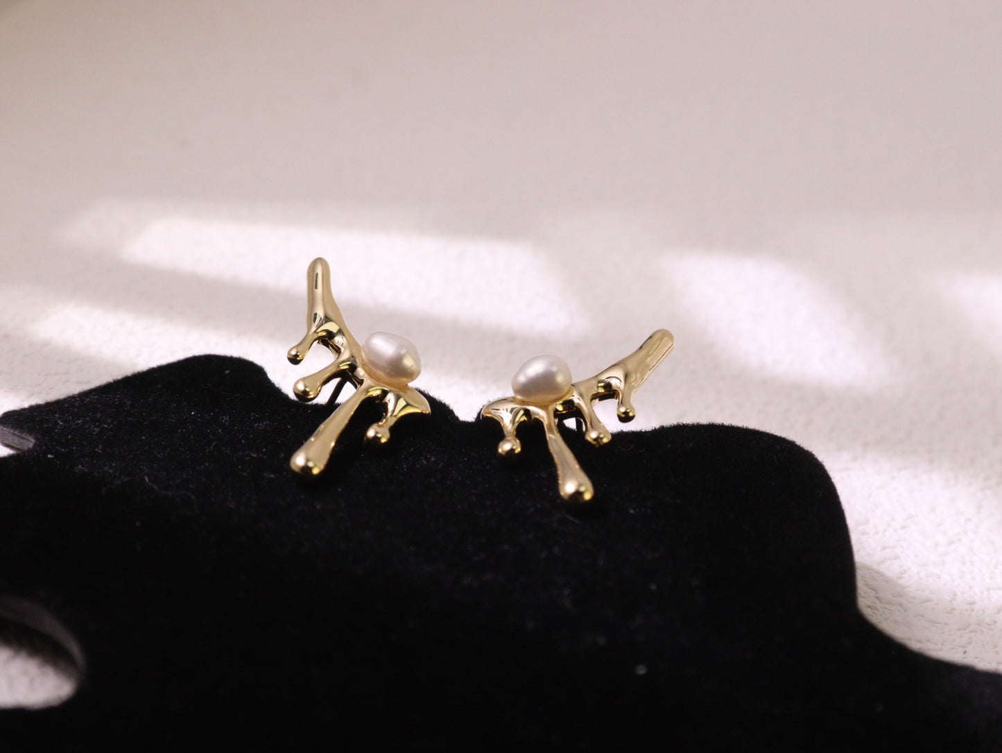 Organic Pearl Drip Statement Earrings