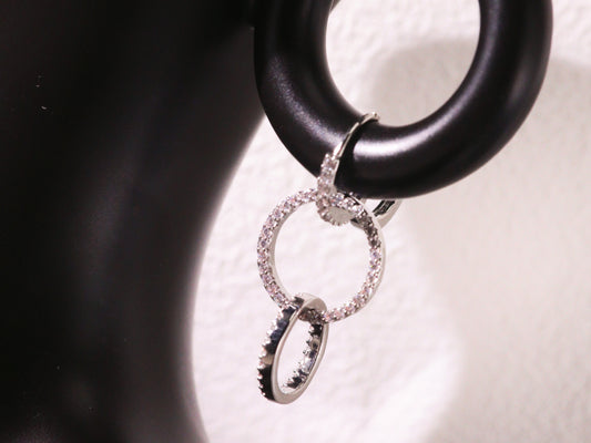 Triple Hoop Pavé Zircon Huggie Earrings