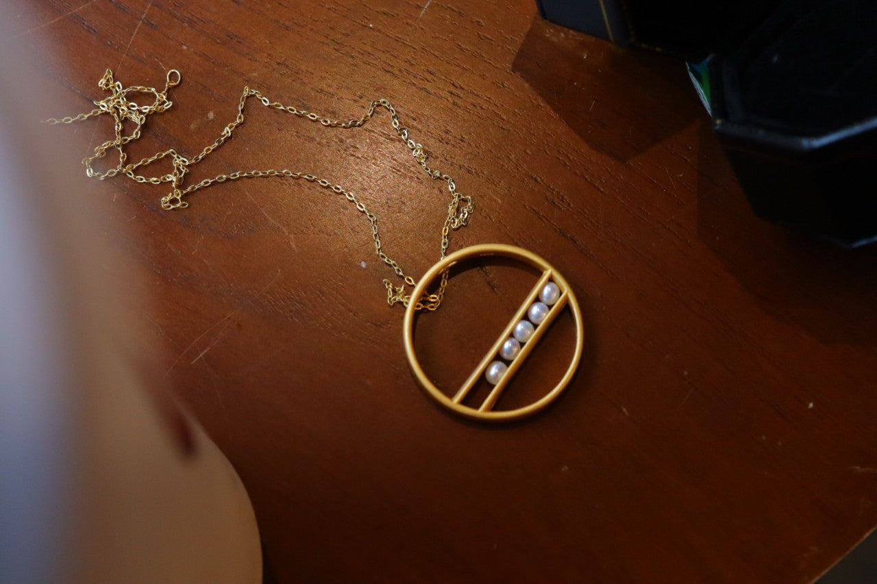 Lucky Beads Pearl Pendant with Gold Coated Sterling Silver