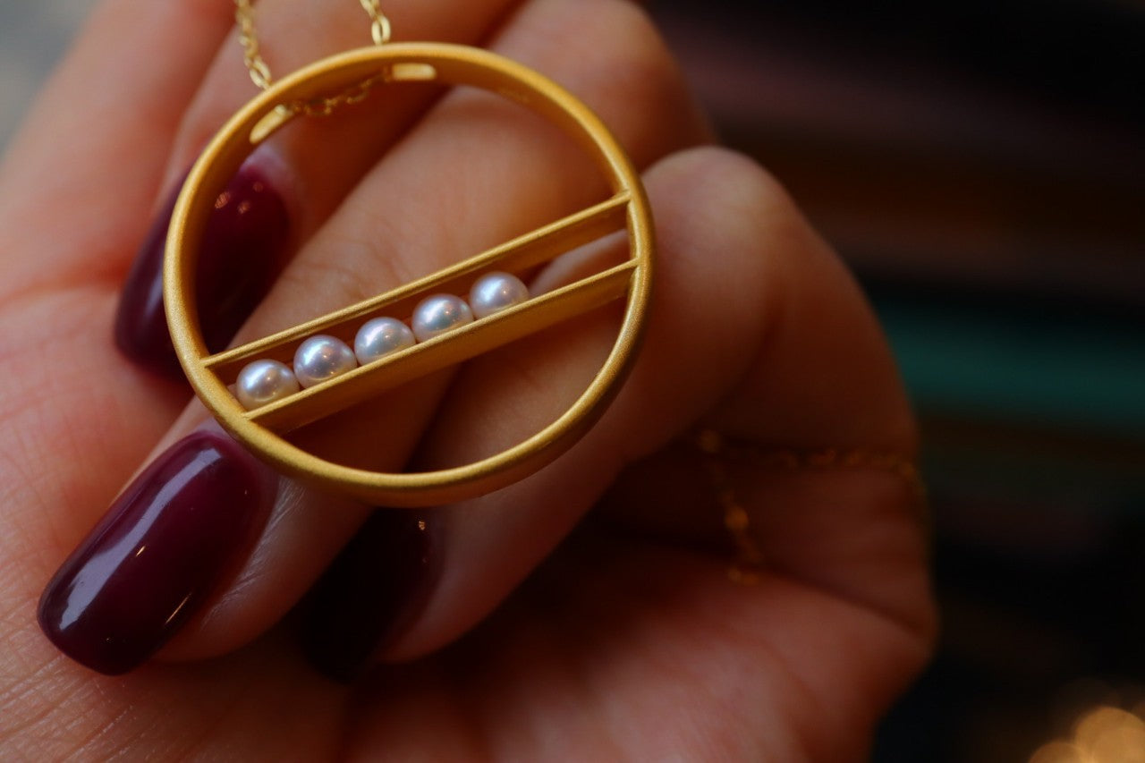 Lucky Beads Pearl Pendant with Gold Coated Sterling Silver