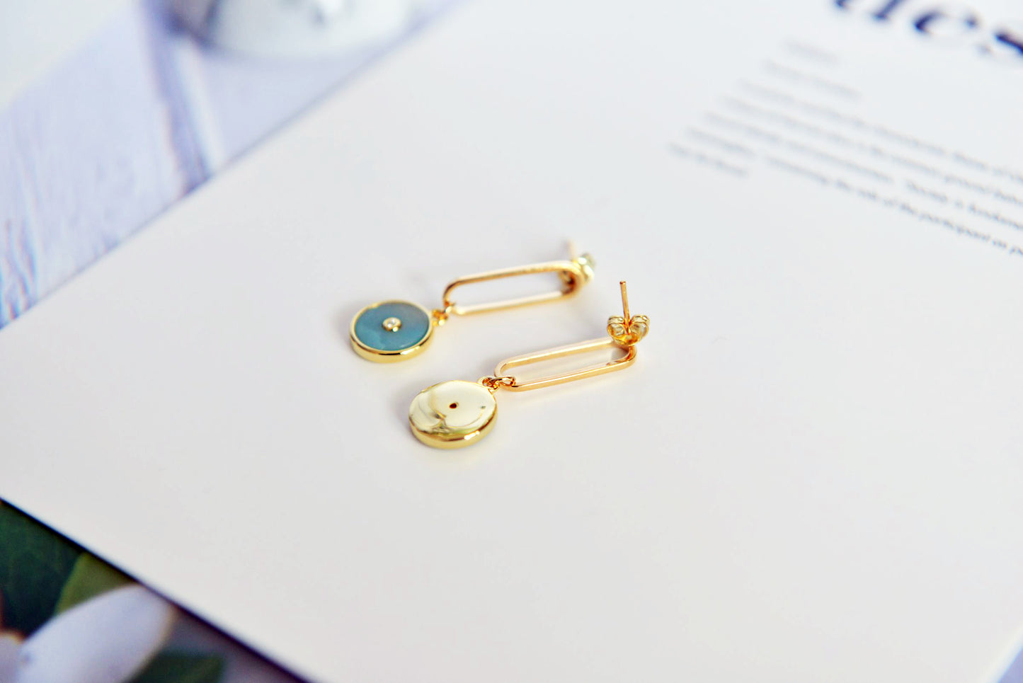 Handmade Natural Gemstone/ Real Gemstone Earrings/Lapis Lazuli Stone Earrings/Amazonite stone earrings/
