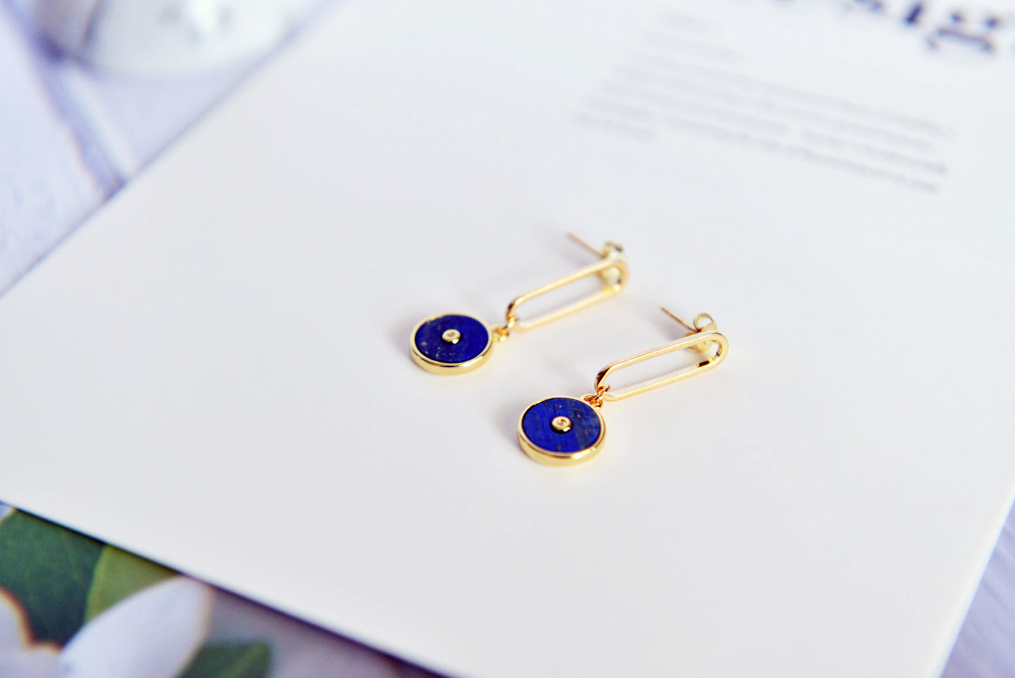 Handmade Natural Gemstone/ Real Gemstone Earrings/Lapis Lazuli Stone Earrings/Amazonite stone earrings/