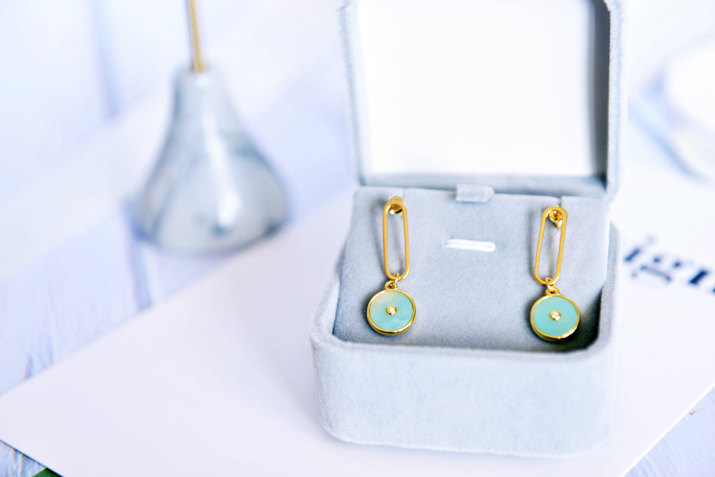 Handmade Natural Gemstone/ Real Gemstone Earrings/Lapis Lazuli Stone Earrings/Amazonite stone earrings/