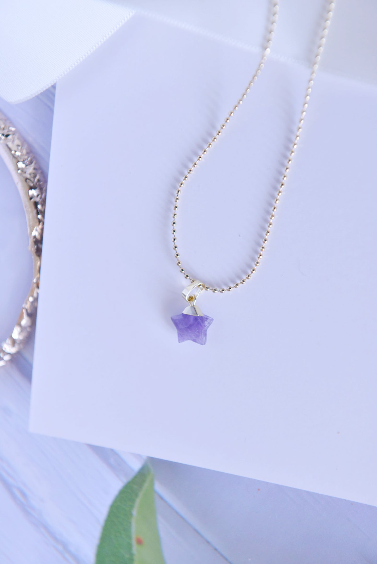 Handmade Natural Gemstone Jewelry Set/Real Crystal /Star Earring/ Amethyst Earring/Amethyst Necklace/
