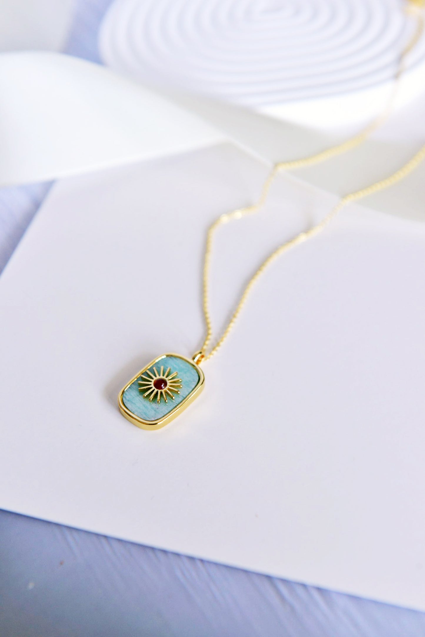 Handmade natural gemstone jewelry/Lapis Lazuli Necklace/Malachite pendant/Amazonite pendant necklace/