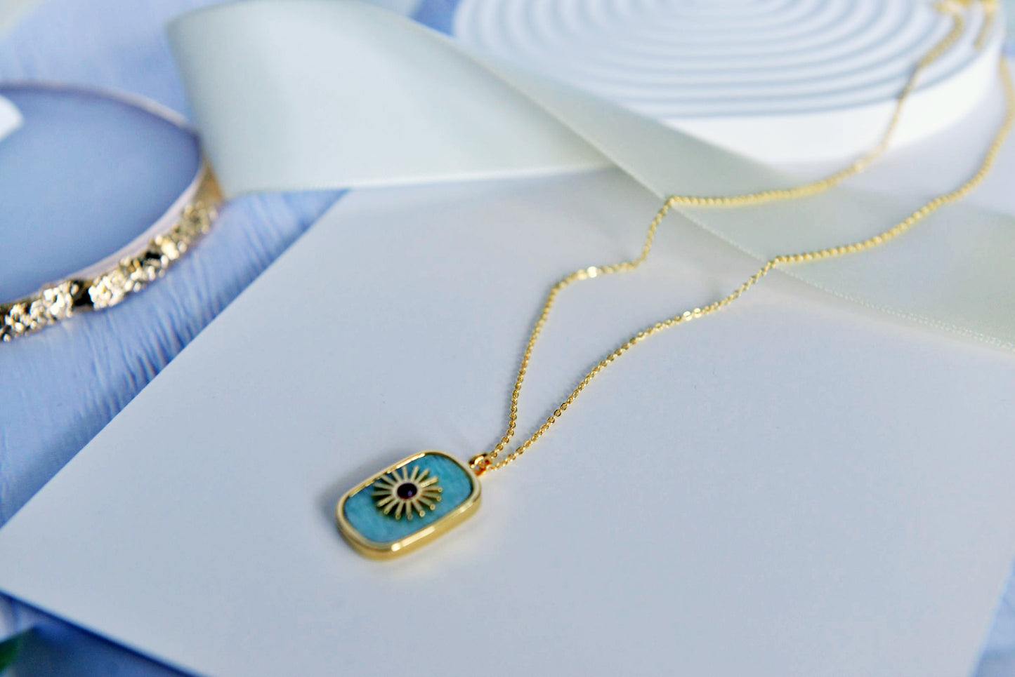 Handmade natural gemstone jewelry/Lapis Lazuli Necklace/Malachite pendant/Amazonite pendant necklace/