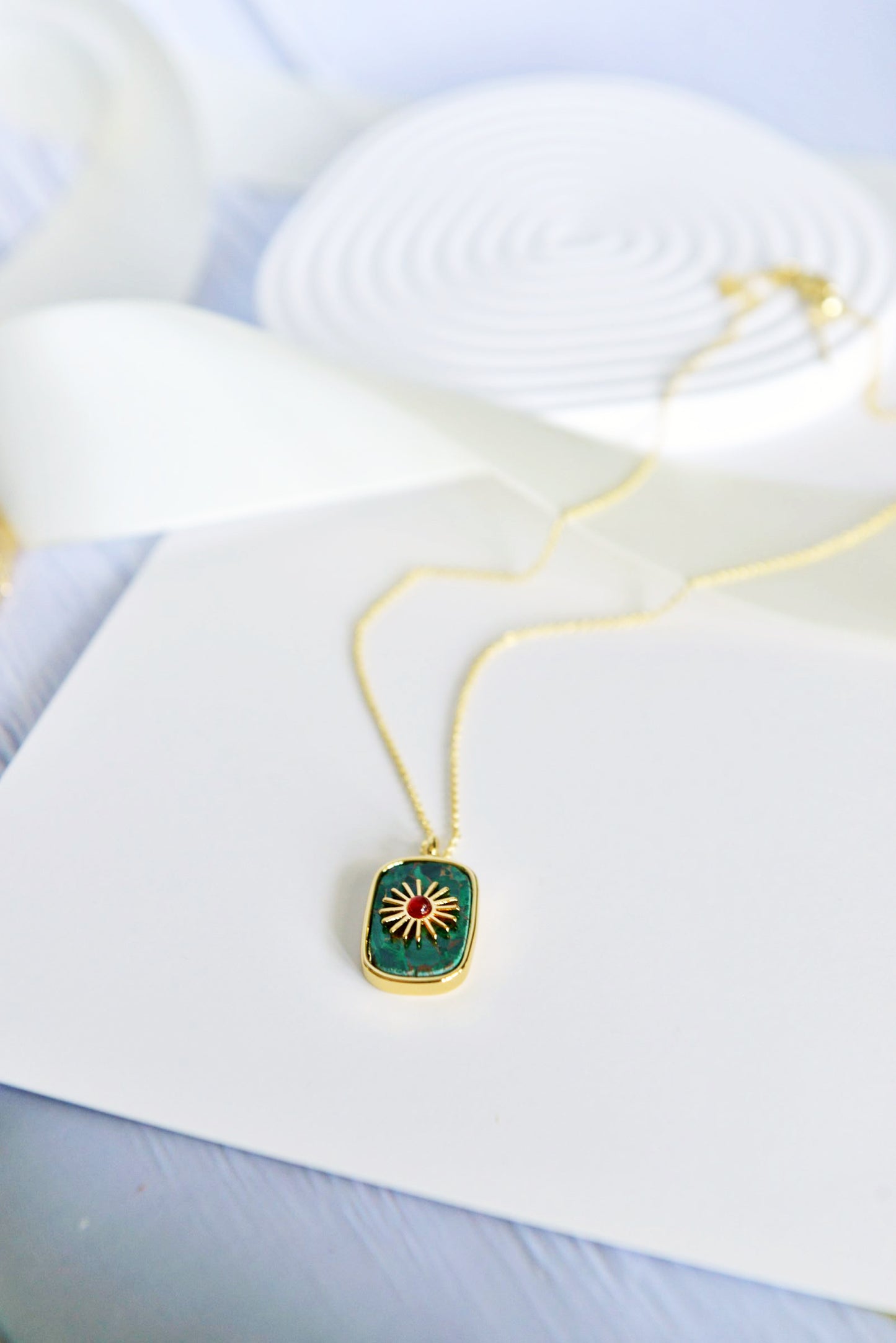 Handmade natural gemstone jewelry/Lapis Lazuli Necklace/Malachite pendant/Amazonite pendant necklace/