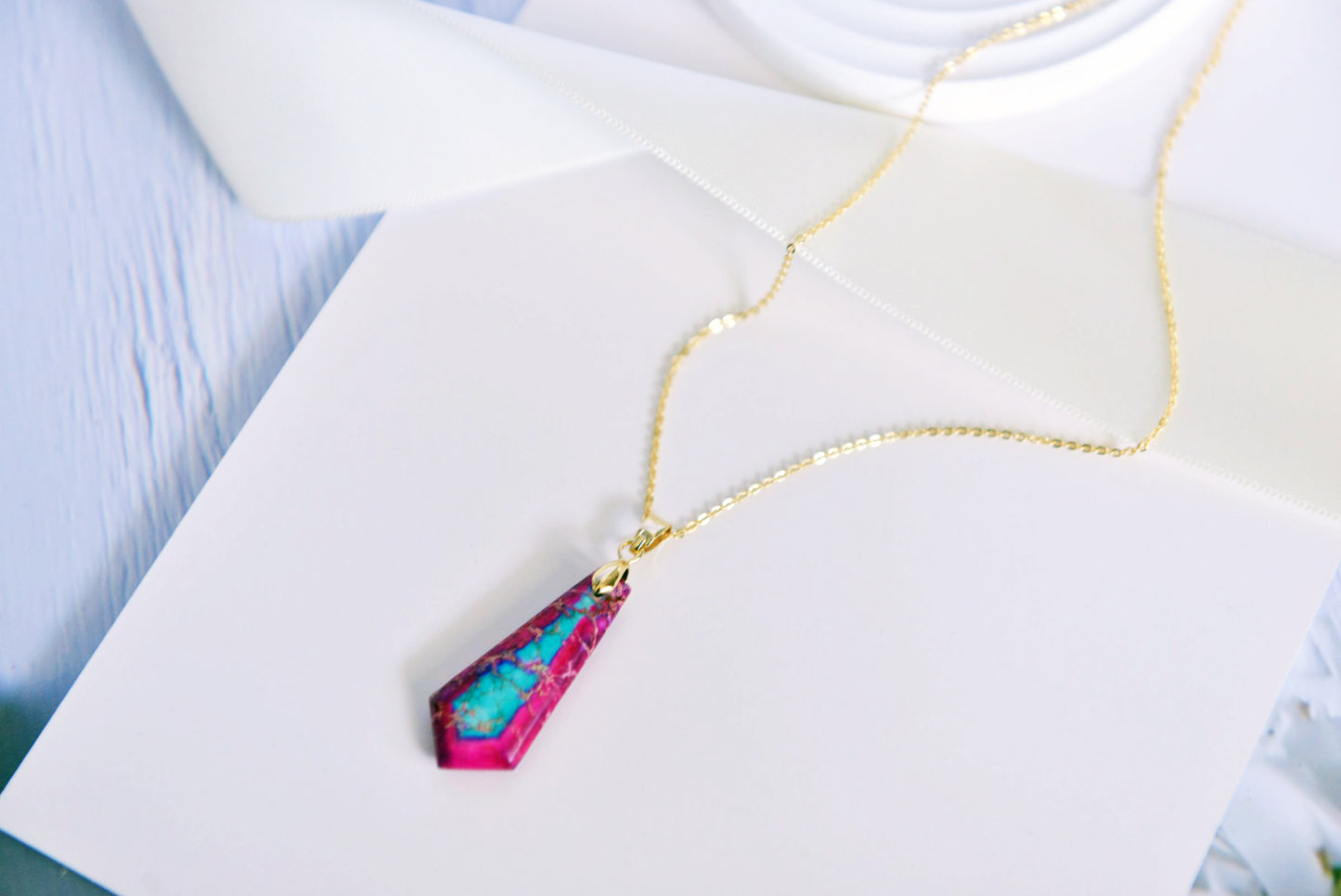 Handmade natural gemstone jewelry/Regalite pendant necklace/charming jewelry/Real gemstone/gold filled/colorful necklace/