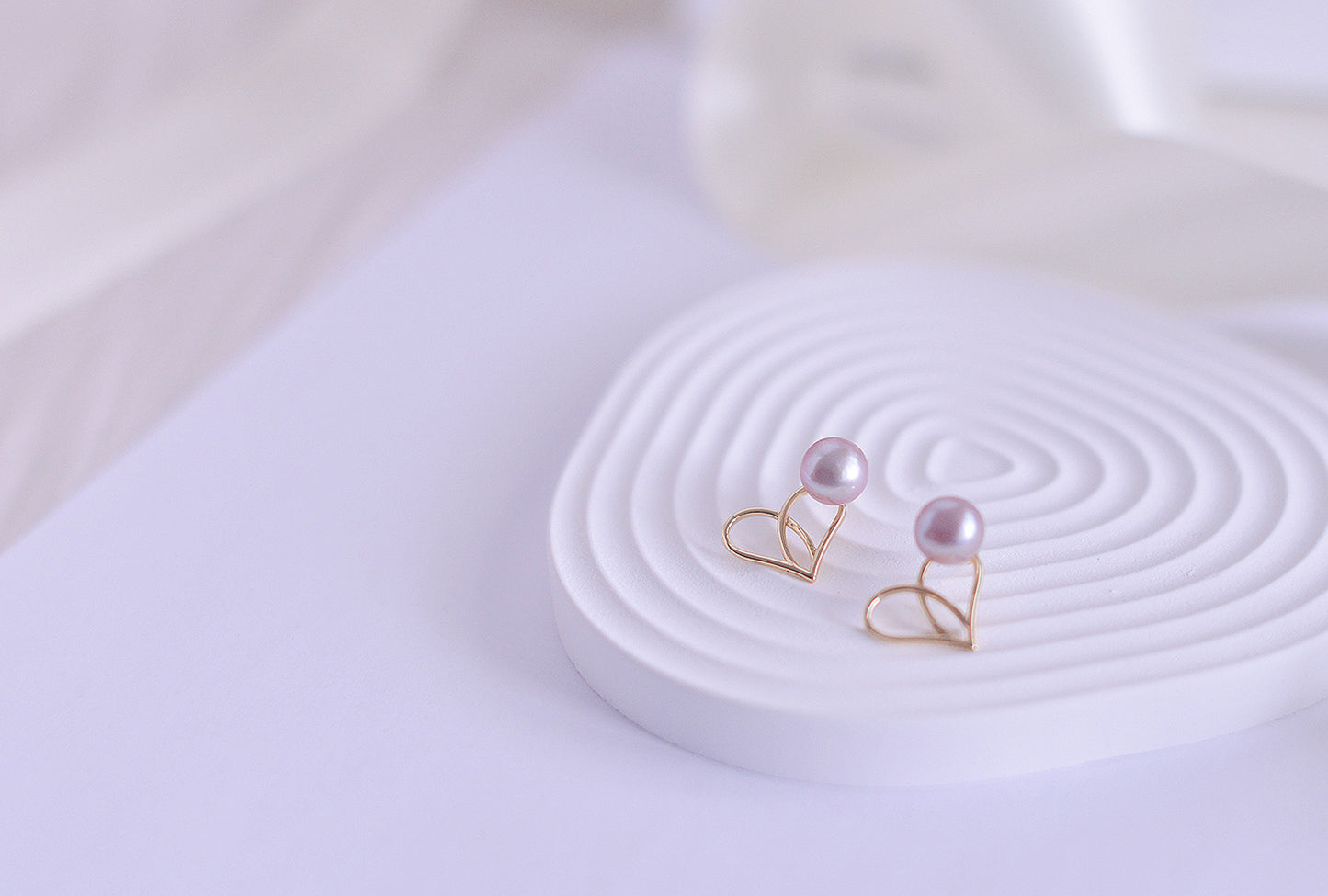 Handmade Sterling Silver Heart Earrings/ Hoop Drop Stud Earrings with Purple Pearls | Genuine Freshwater Pearls | Two way to Wear