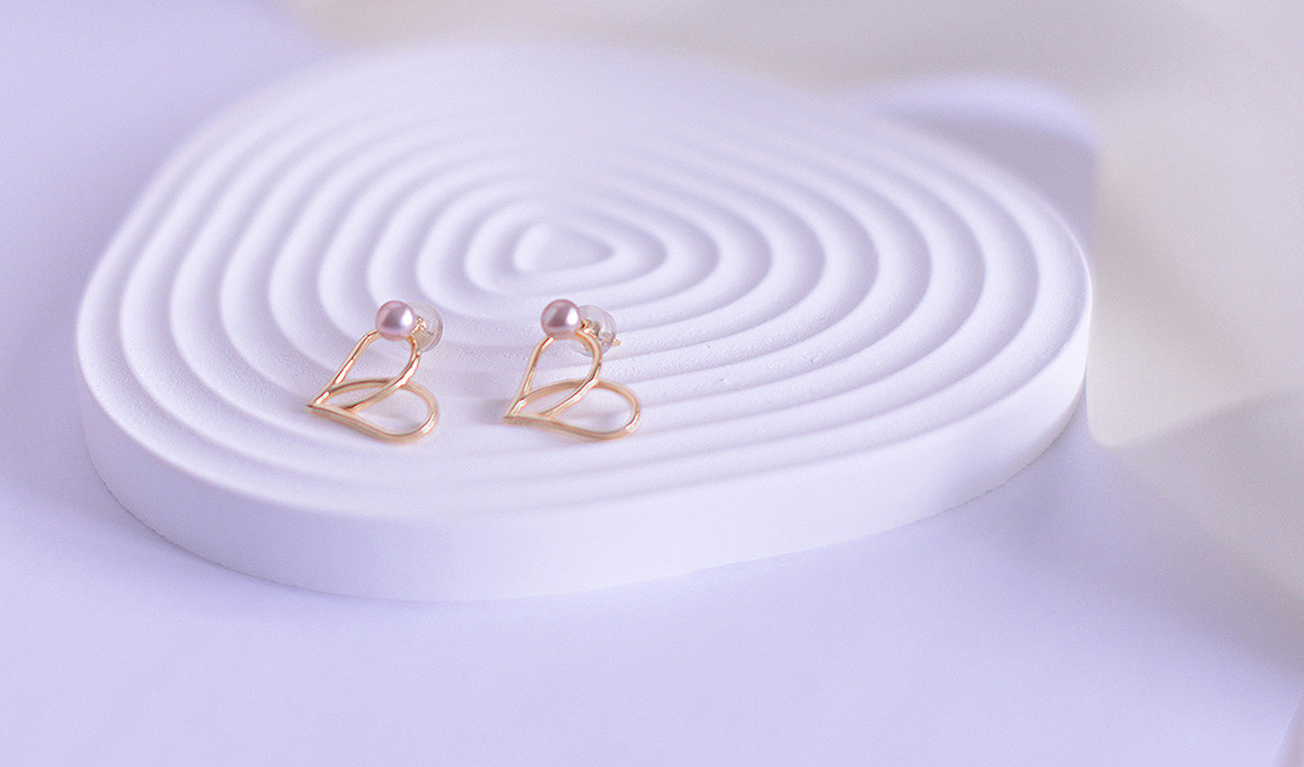 Handmade Sterling Silver Heart Earrings/ Hoop Drop Stud Earrings with Purple Pearls | Genuine Freshwater Pearls | Two way to Wear