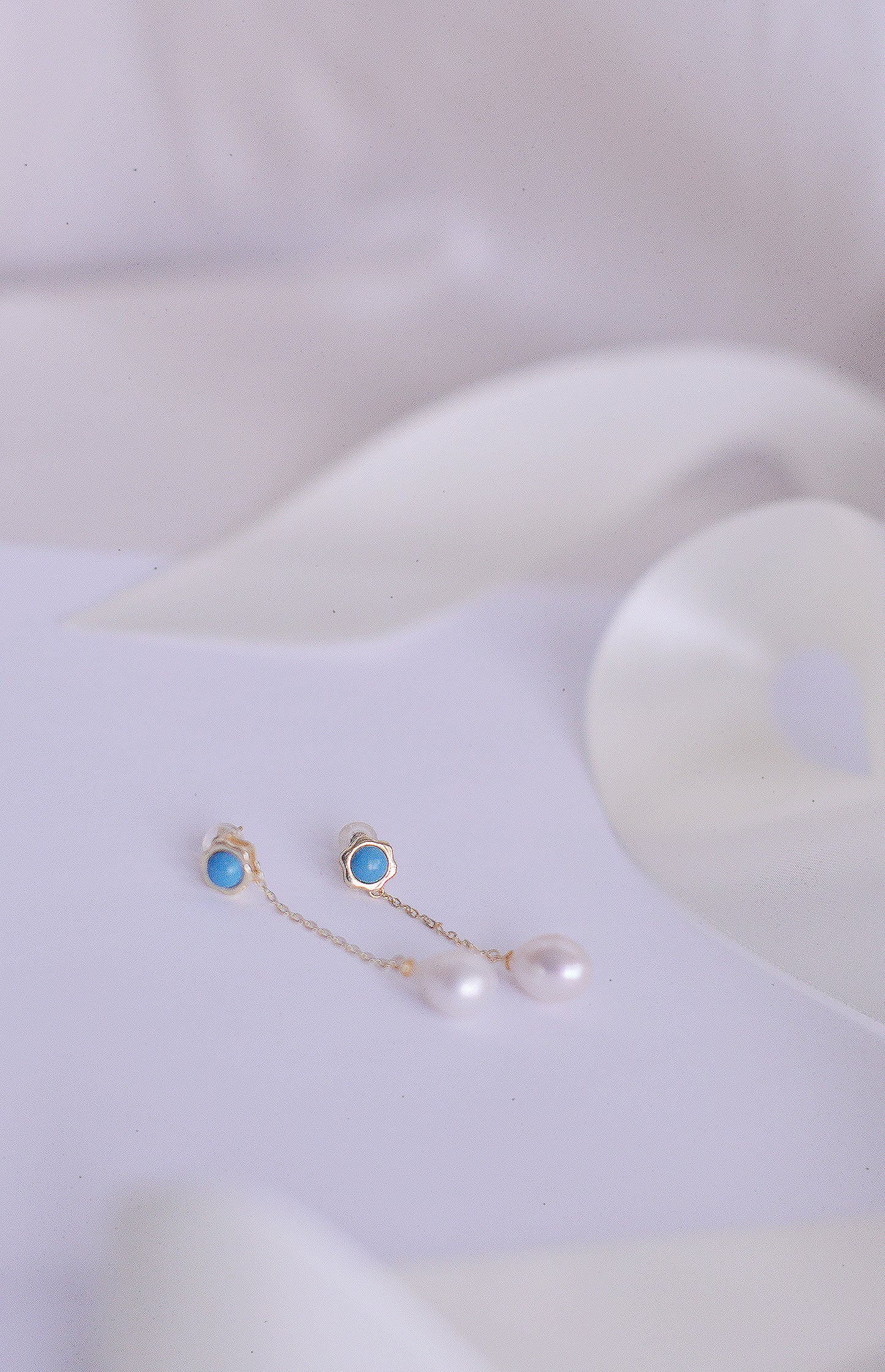 Handmade Turquoise freshwater pearl drop Earring/Exquisite Minimalist Earring/14K Gold Filled/Wedding Earring/Sterling Silver /