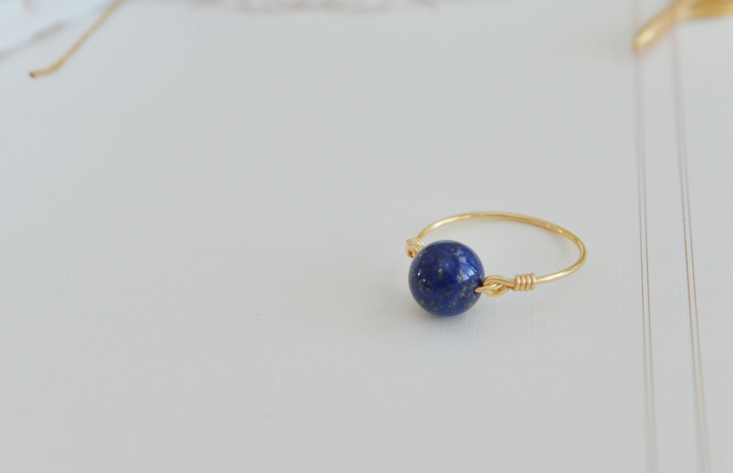 DIY KITS/Handmade Natural Gemstone/Simple Aquamarine Rings/Lapis Lazuli Rings/Green Cat's Eye Stone Rings