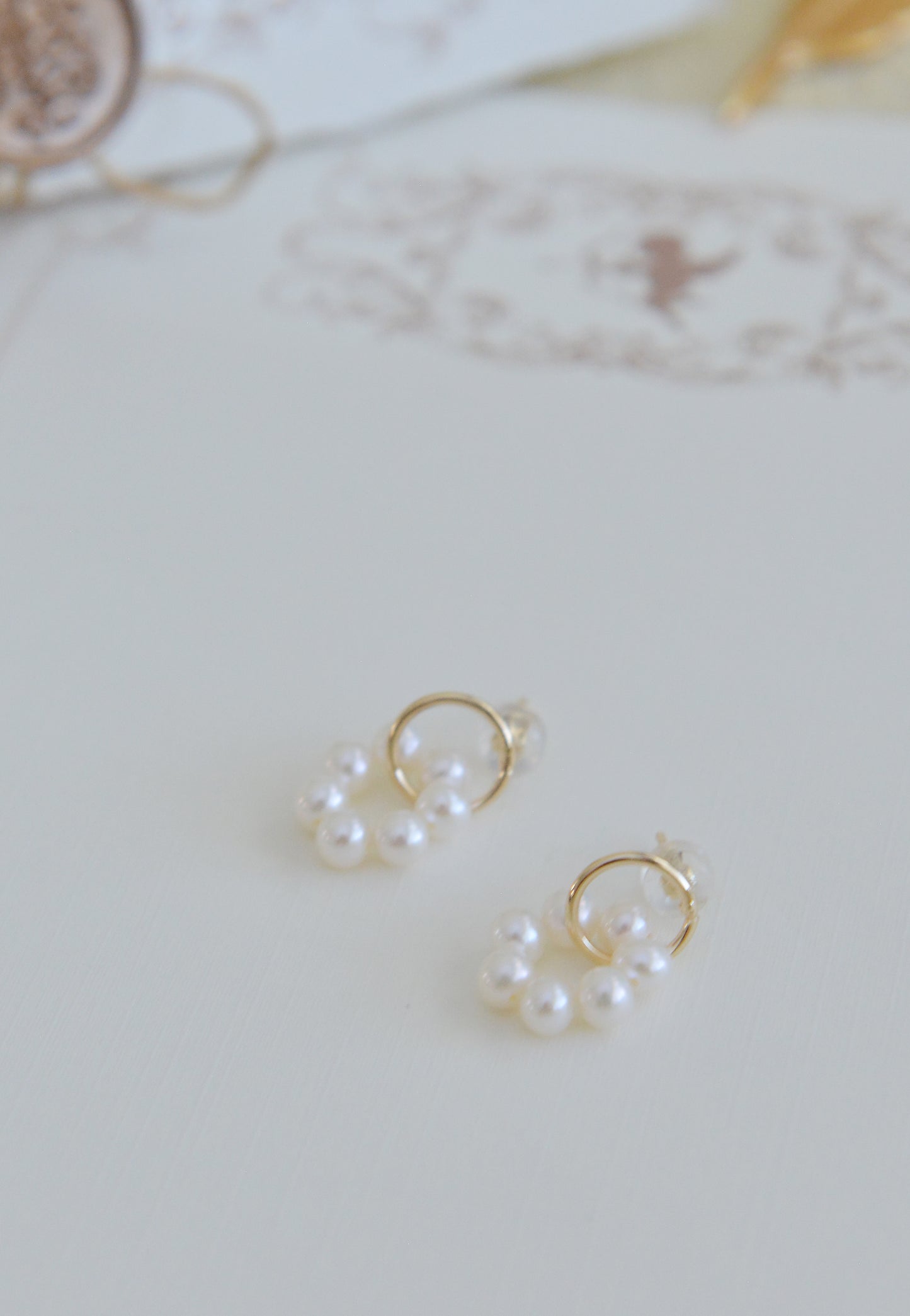 DIY KITS/Handmade Natural Pearl Earrings/Tiny Cute Double Hoop Earrings