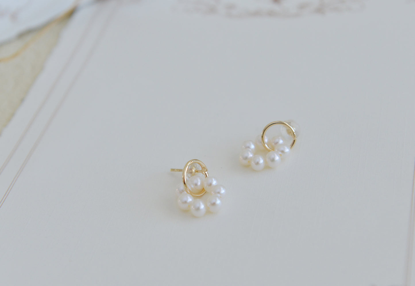 DIY KITS/Handmade Natural Pearl Earrings/Tiny Cute Double Hoop Earrings