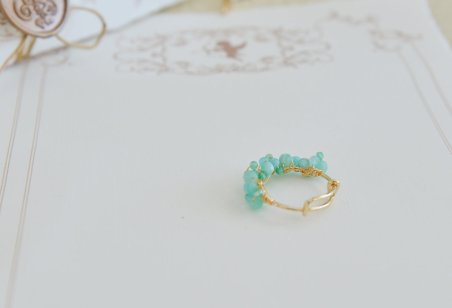 DIY Sets/ Handmade Natural Gemstone Rings/Amazonite Rings/Gold Plated