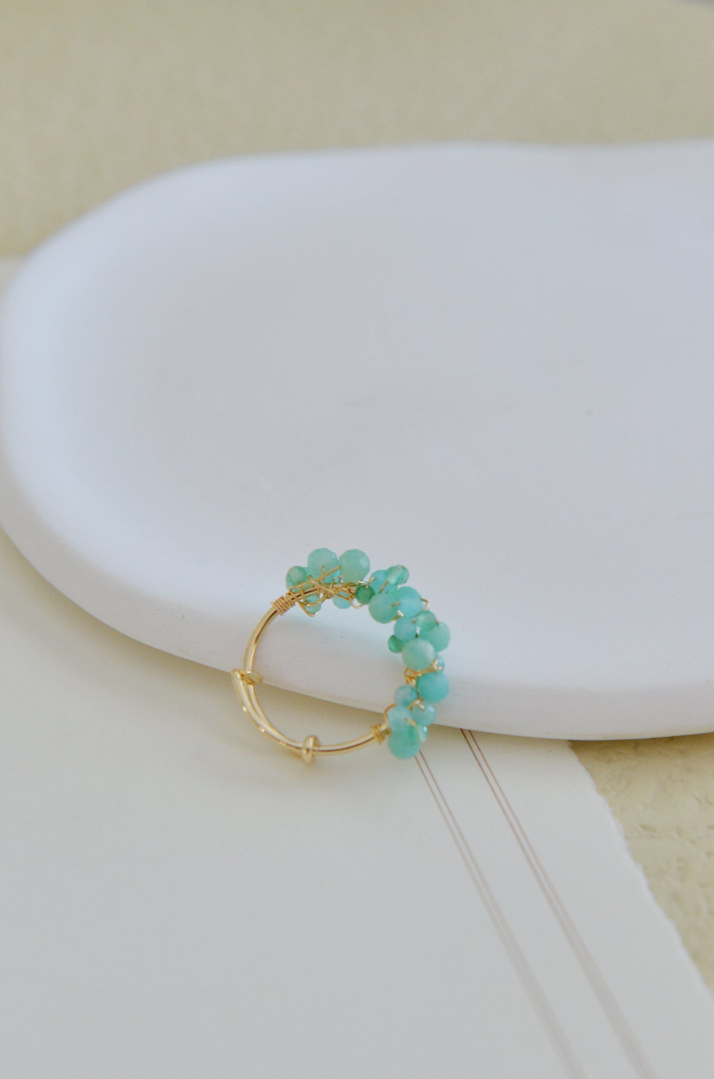 DIY Sets/ Handmade Natural Gemstone Rings/Amazonite Rings/Gold Plated