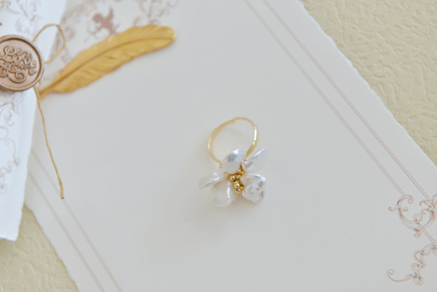 DIY SETS/Handmade Natural Pearl Rings/ Flower Rings/Baroque Pearl