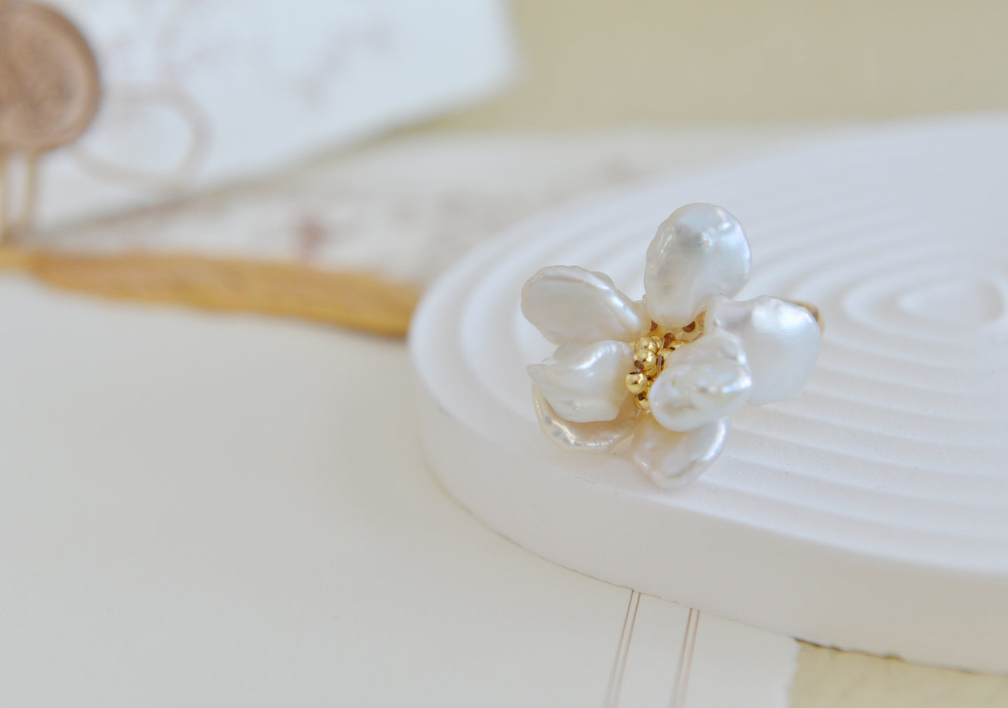 DIY SETS/Handmade Natural Pearl Rings/ Flower Rings/Baroque Pearl