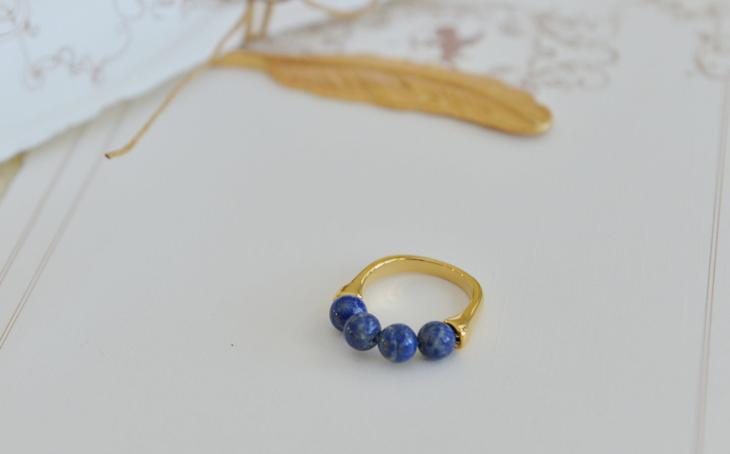 Handmade Natural Gemstone/ Real Crystal Ring/Lapis Lazuli Stone Ring/