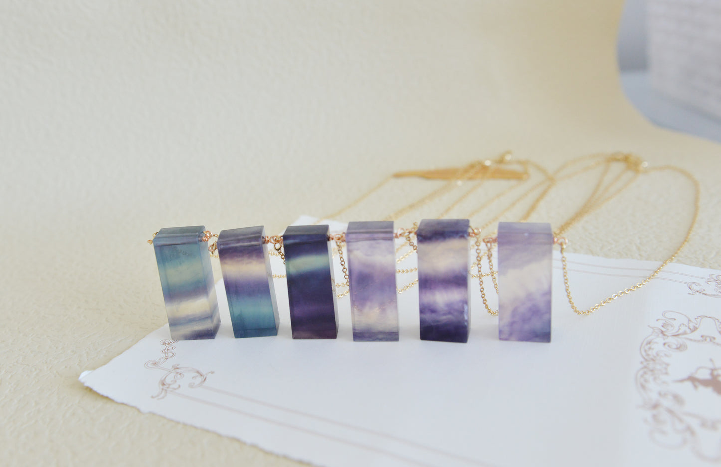 Handmade Natural Gemstone/Fluorite Necklace /Fluorite Pendant /Necklace Fluorite Jewelry Gemstone Necklace/