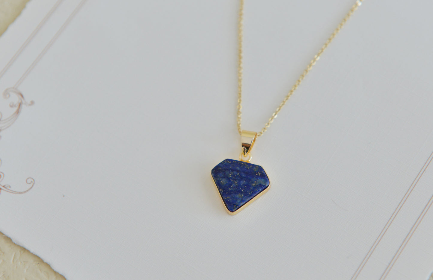 Handmade Natural Gemstone/Real Gemstone Necklace/ Lapis Lazuli Necklace /Lapis Lazuli Pendants