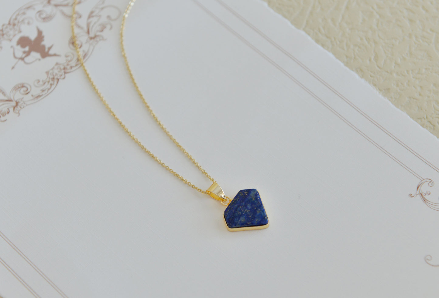 Handmade Natural Gemstone/Real Gemstone Necklace/ Lapis Lazuli Necklace /Lapis Lazuli Pendants