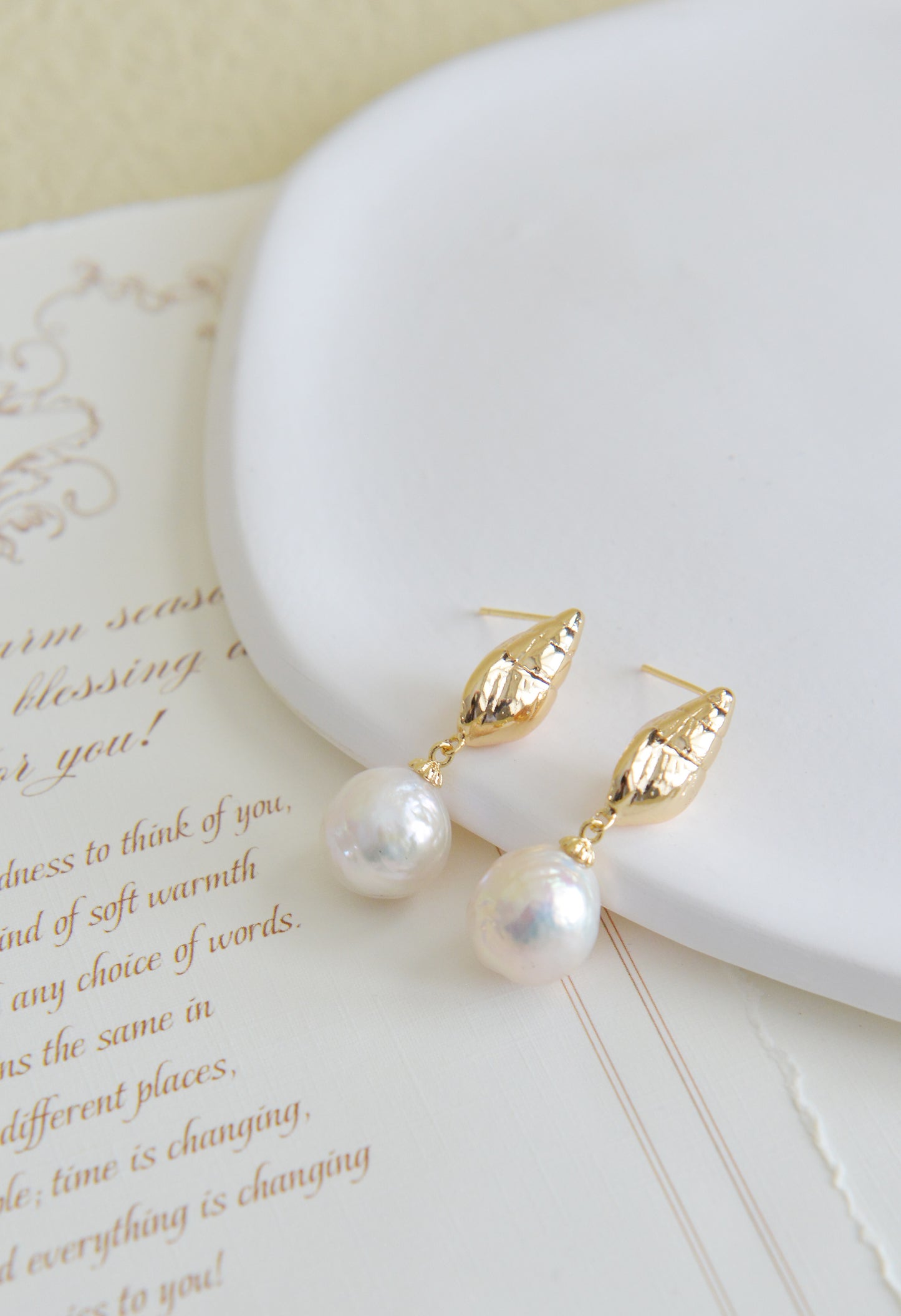 Handmade freshwater pearl Earrings/Natural Baroque Pearl Earrings/14K Gold Filled/wedding earring/real pearl earrings/AAA pearl/Bride choice