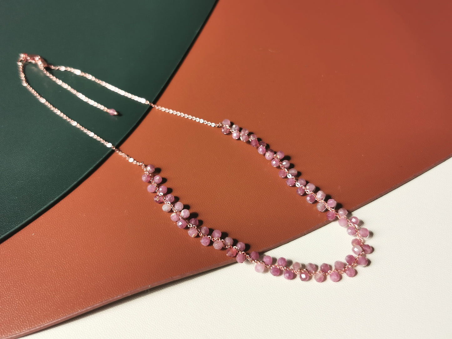 Handmade Natural Gemstone/ Real Crystal Jewelry Set/Red Woven Tourmaline Choker/Tourmaline Necklace/Tourmaline Bracelet/Natural Gemstone