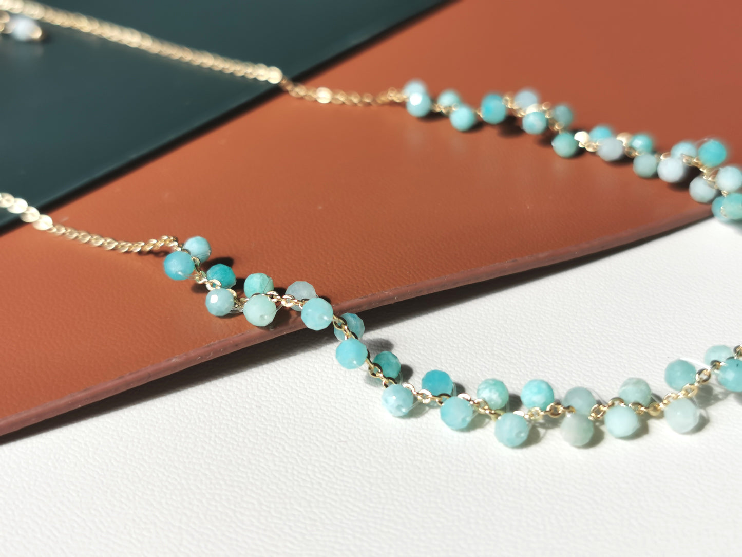 Handmade Natural Gemstone/Real Gemstone/Amazonite Woven Choker/Amazonite Bracelet/Natural Gemstone Jewelry