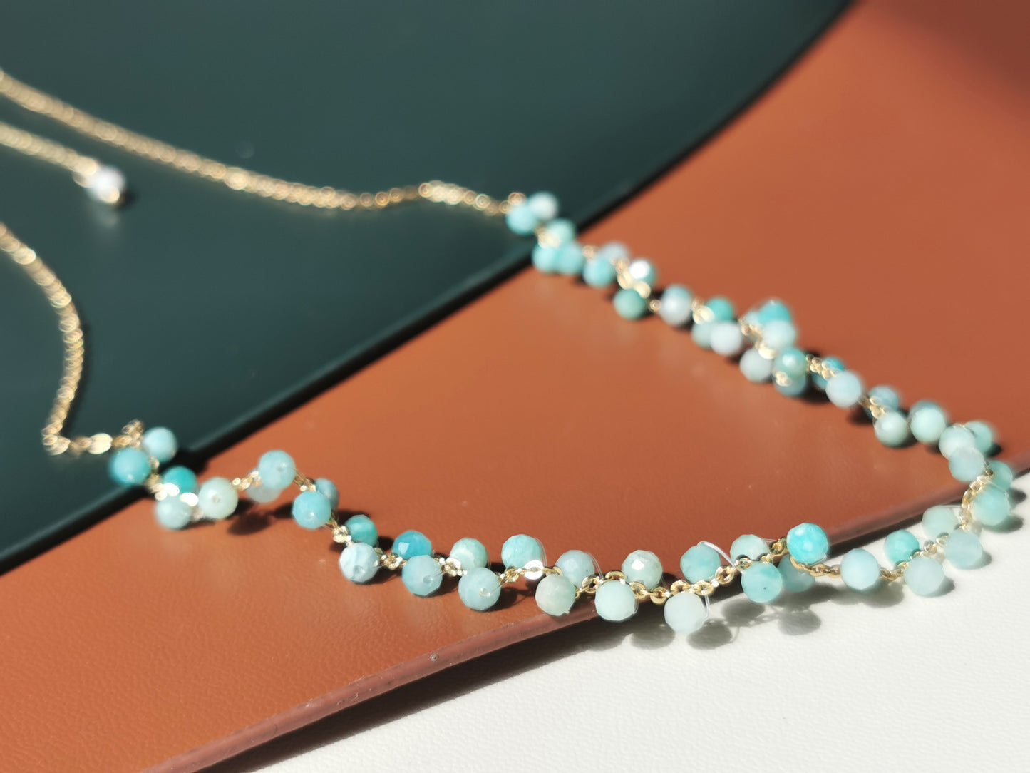 Handmade Natural Gemstone/Real Gemstone/Amazonite Woven Choker/Amazonite Bracelet/Natural Gemstone Jewelry