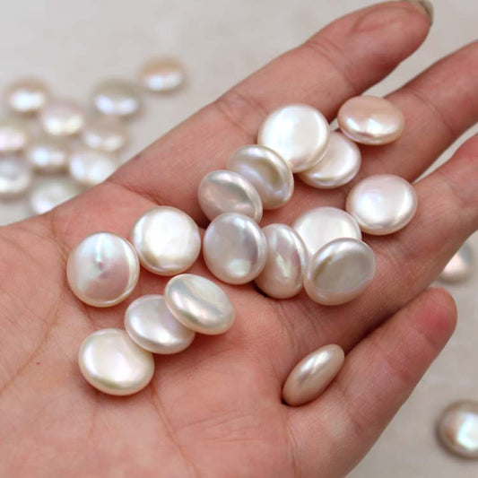 Natural freshwater coin Pearls/baroque pearls/Strong luster/only one side flawless