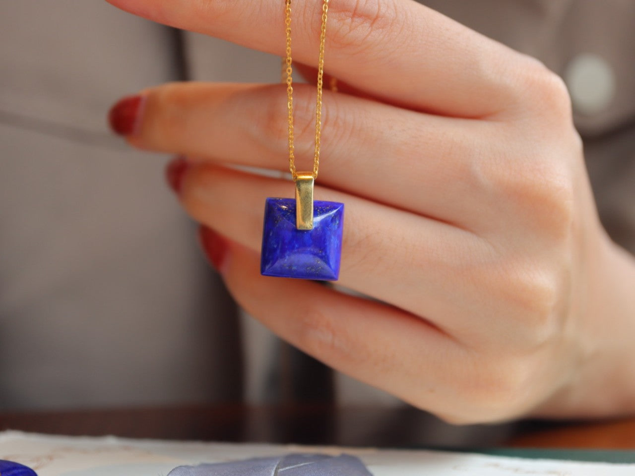 Vintage Sterling Silver Lazuli Stone Necklace/ Earrings