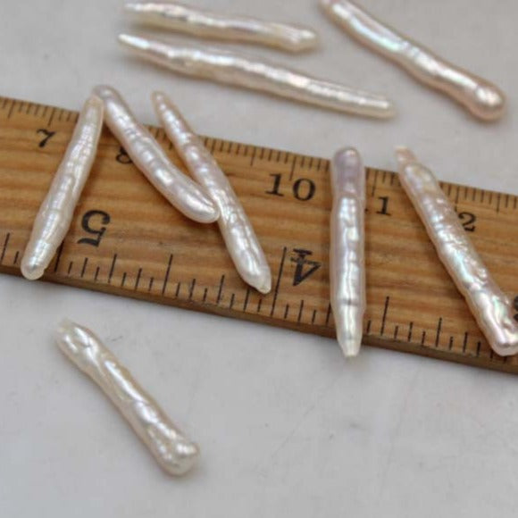 Natural freshwater Tooth-picker shape Pearls/baroque pearls/Strong luster/3 colors