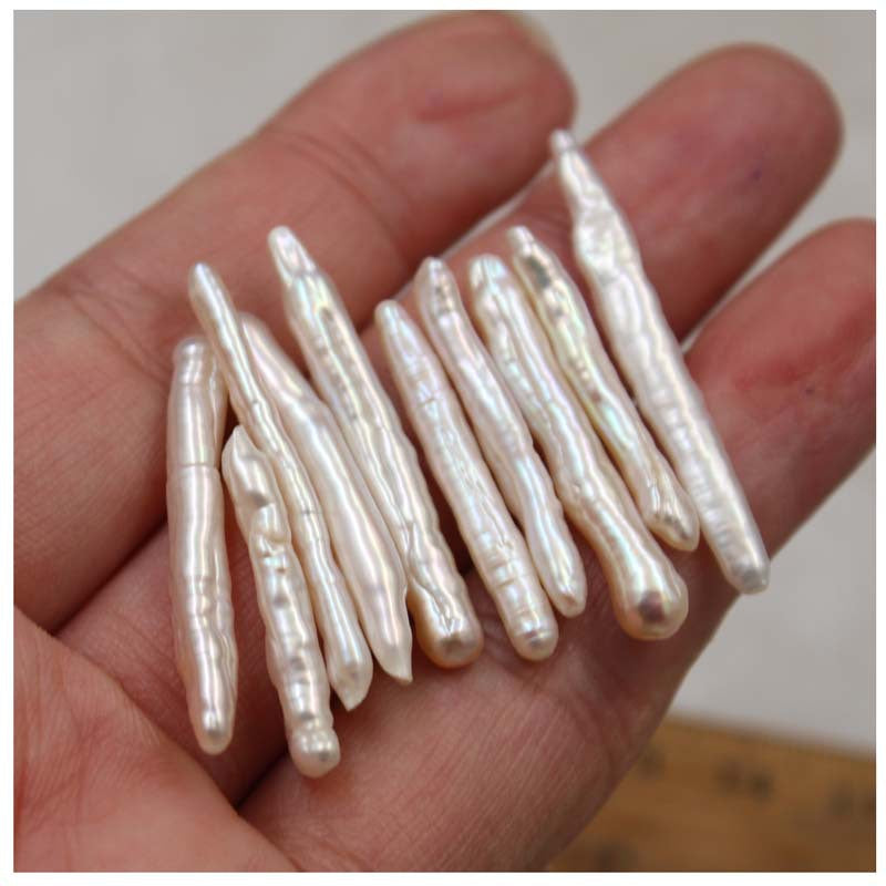 Natural freshwater Tooth-picker shape Pearls/baroque pearls/Strong luster/3 colors
