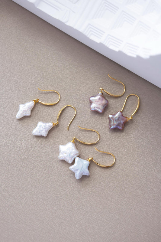 Whimsical Pearl Hook Earrings - Crafted with Sterling silver
