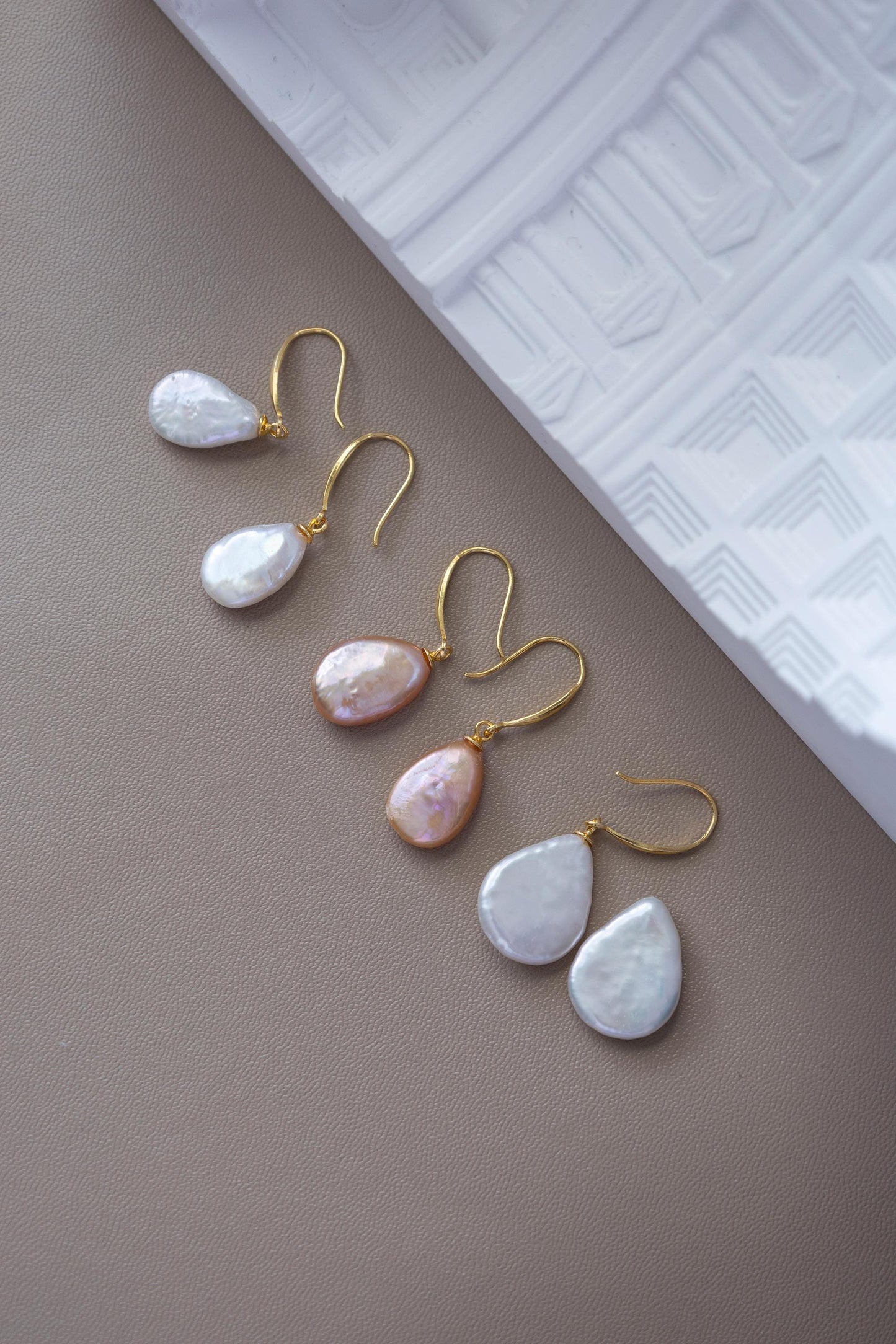 Whimsical Pearl Hook Earrings - Crafted with Sterling silver